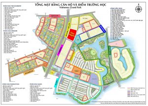 Tổng mặt bằng căn hộ và điểm trường học - Vinhomes Grand Park